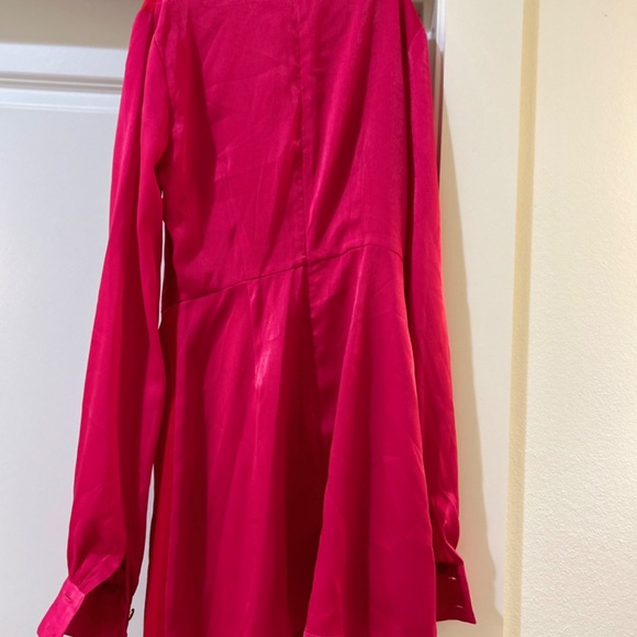 House of Harlow 1960 X Revolve XS pink and red blocked long sleeve Lotta dress - Picture 3 of 4